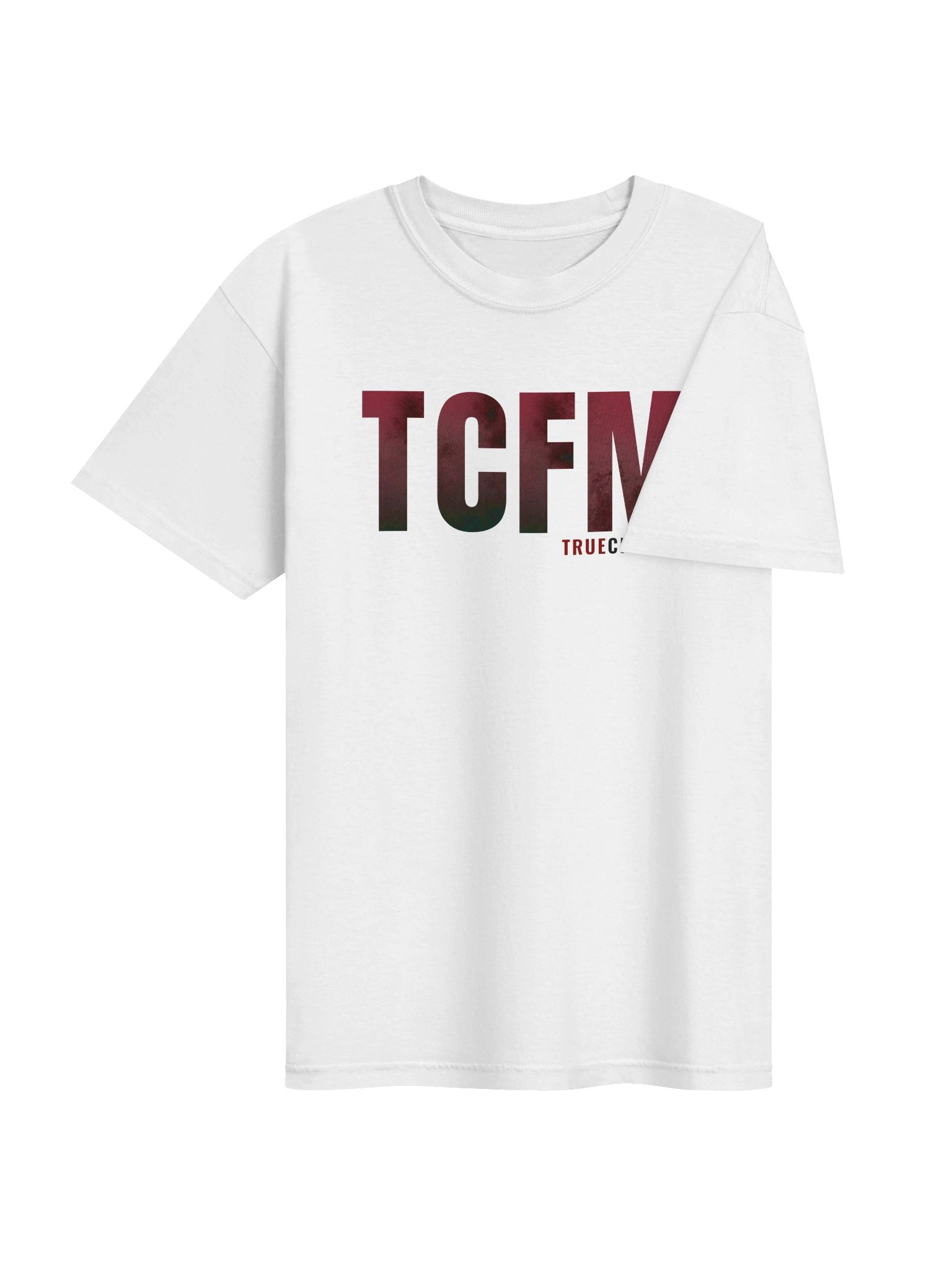 TCFM - TrueCrime.FM White Tee with Red and Black Letters product image (4)