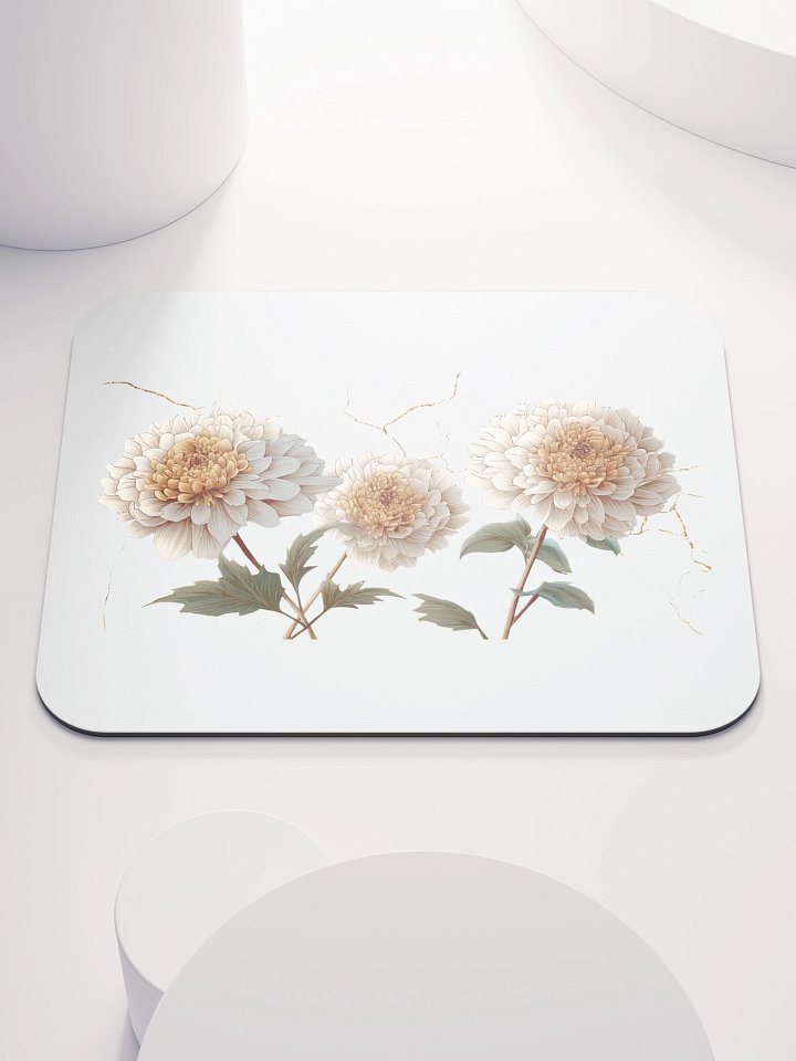 Kintsugi Kintsugi Dahlia Sticker Mouse Pad – Floral Resilience Desk Accessory product image (1)
