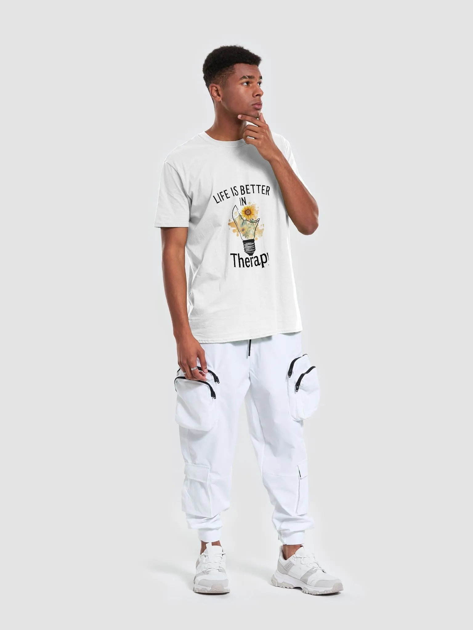 Life Is Better In Therapy Broken Lightbulb Graphic Tee product image (3)