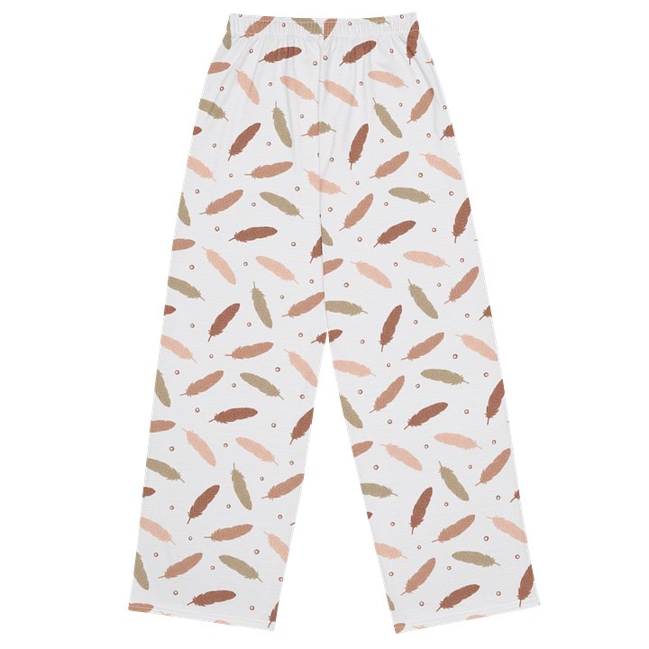 Mocha Mousse Feathers Unisex Wide Leg Pants product image (2)