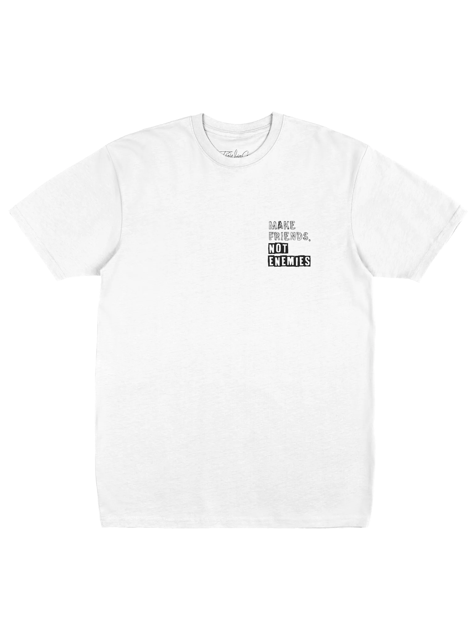 Make Friends Not Enemies White Tee product image (4)