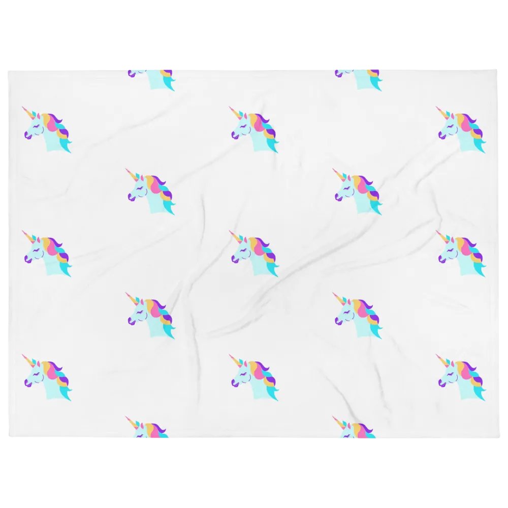 Rainbow Unicorn Grid Throw Blanket product image (1)