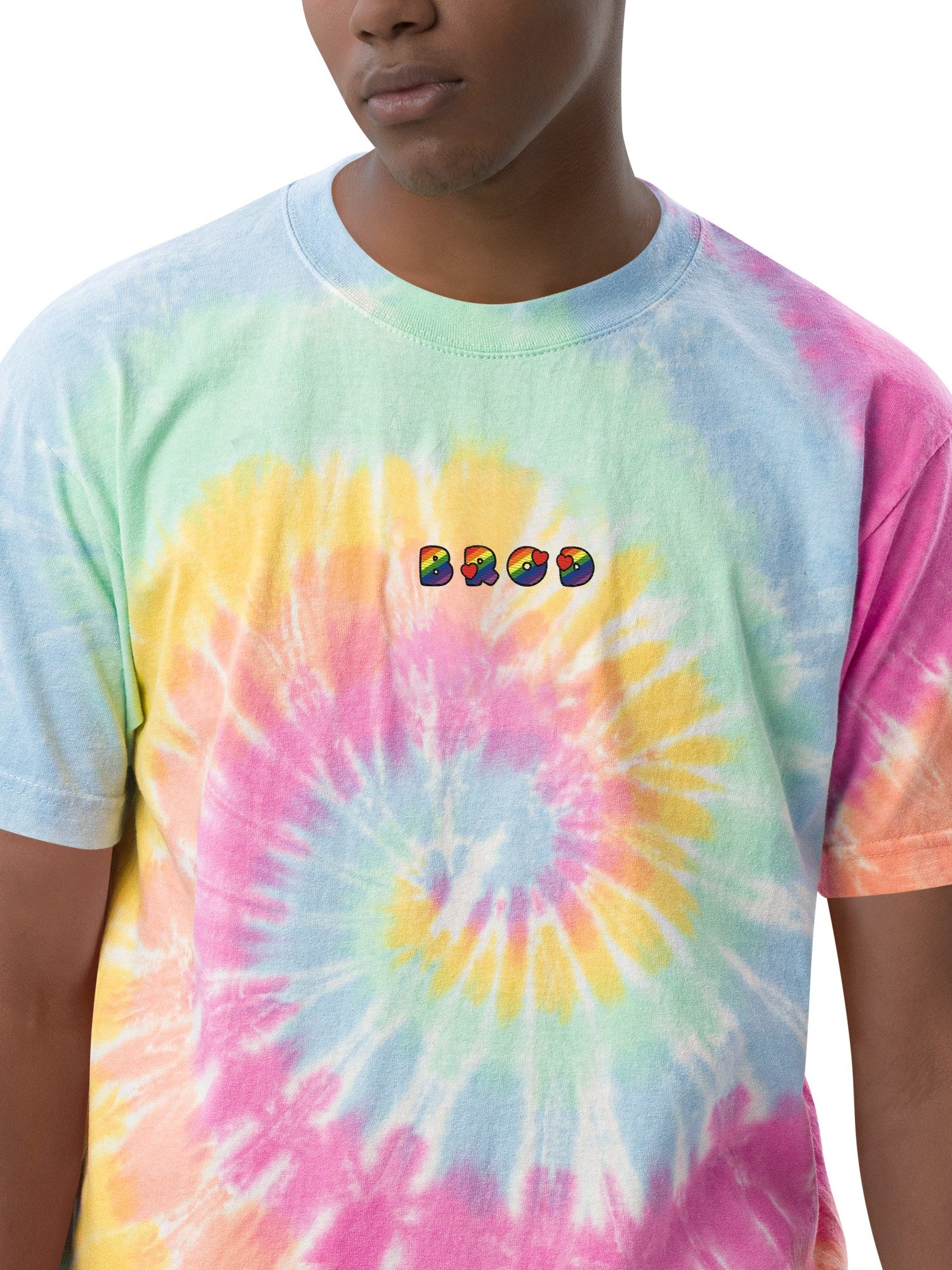 Bród Meaning Pride - Tie-Dye Embroidered Irish / Gaeilge T-shirt for PRIDE 🏳️‍🌈 product image (3)