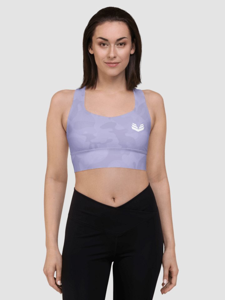 Longline Sports Bra - Violet Camo product image (1)