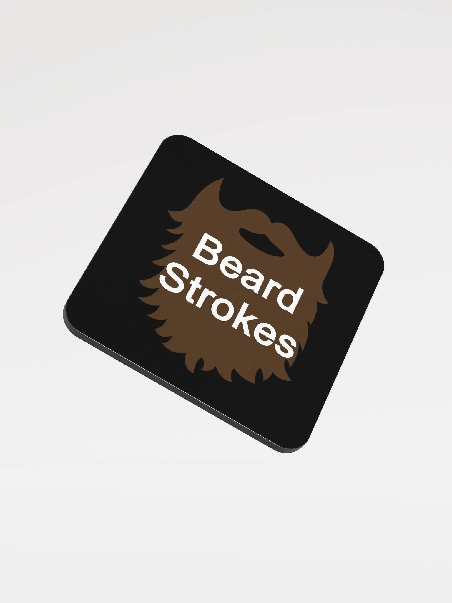 Beard Strokes Coaster (Black) product image (1)
