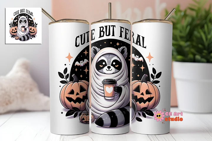 Cute But Feral Tumbler Wrap PNG product image (1)
