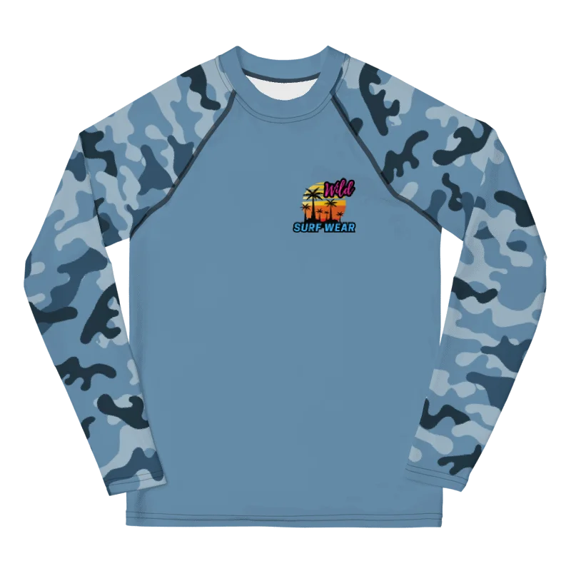 Wild Blue Camouflage Youth Rashguard product image (2)