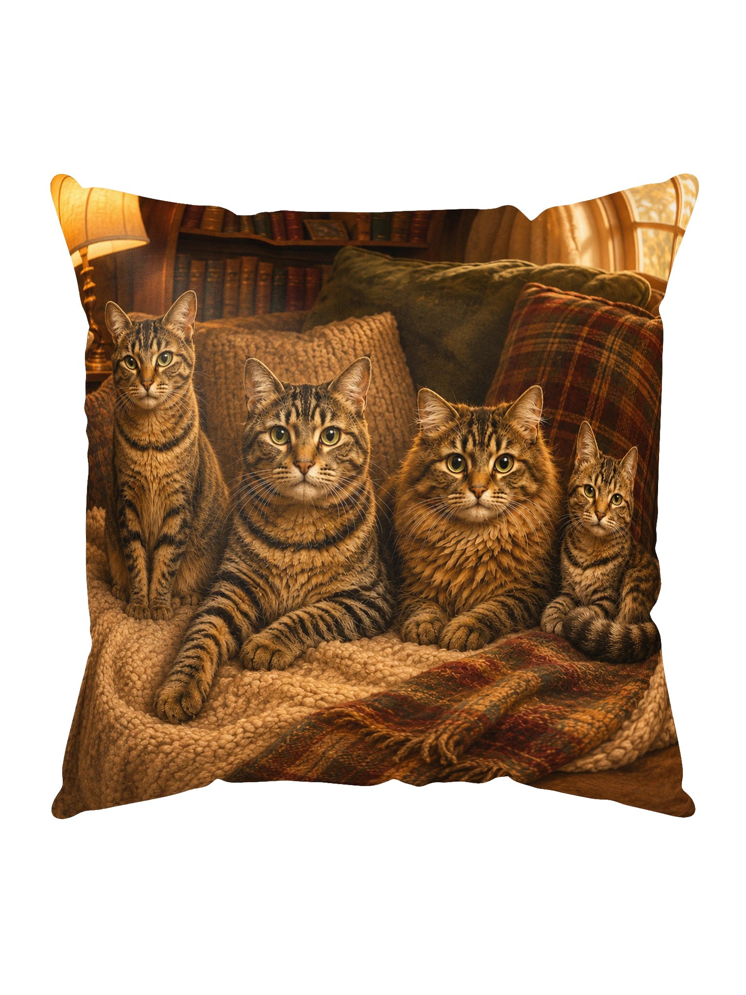 Frodo, Merry, Sam & Pippin Cozy Cats Throw Pillow product image (1)