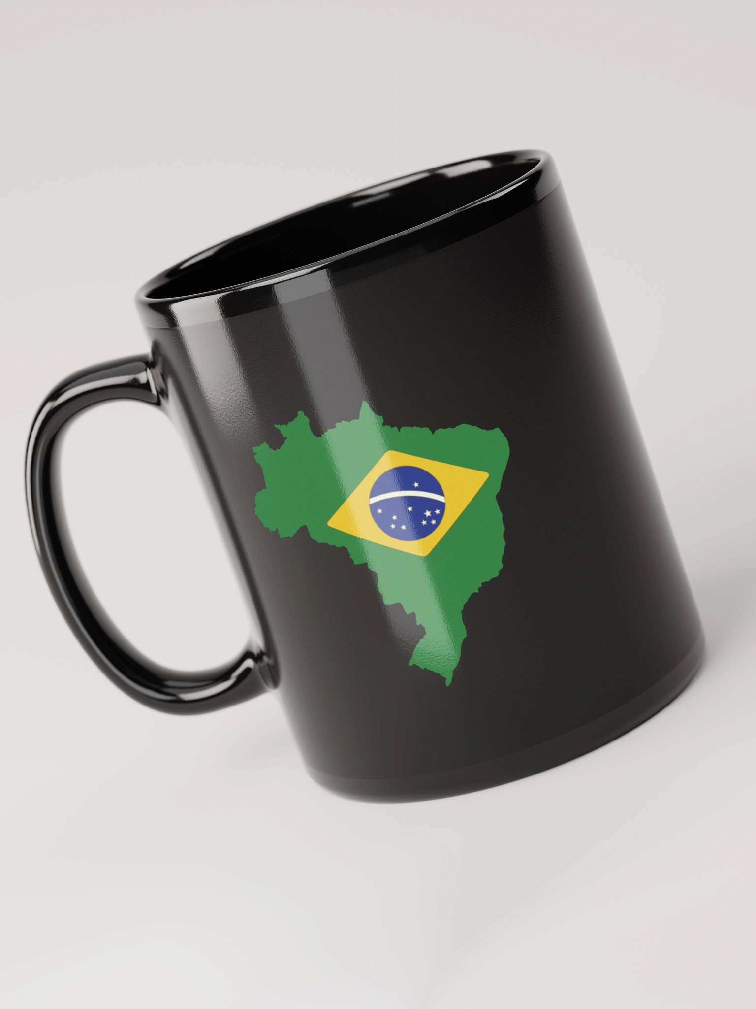 Brazil Flag and Map Black Coffee Mug - Double Sided Print product image (9)