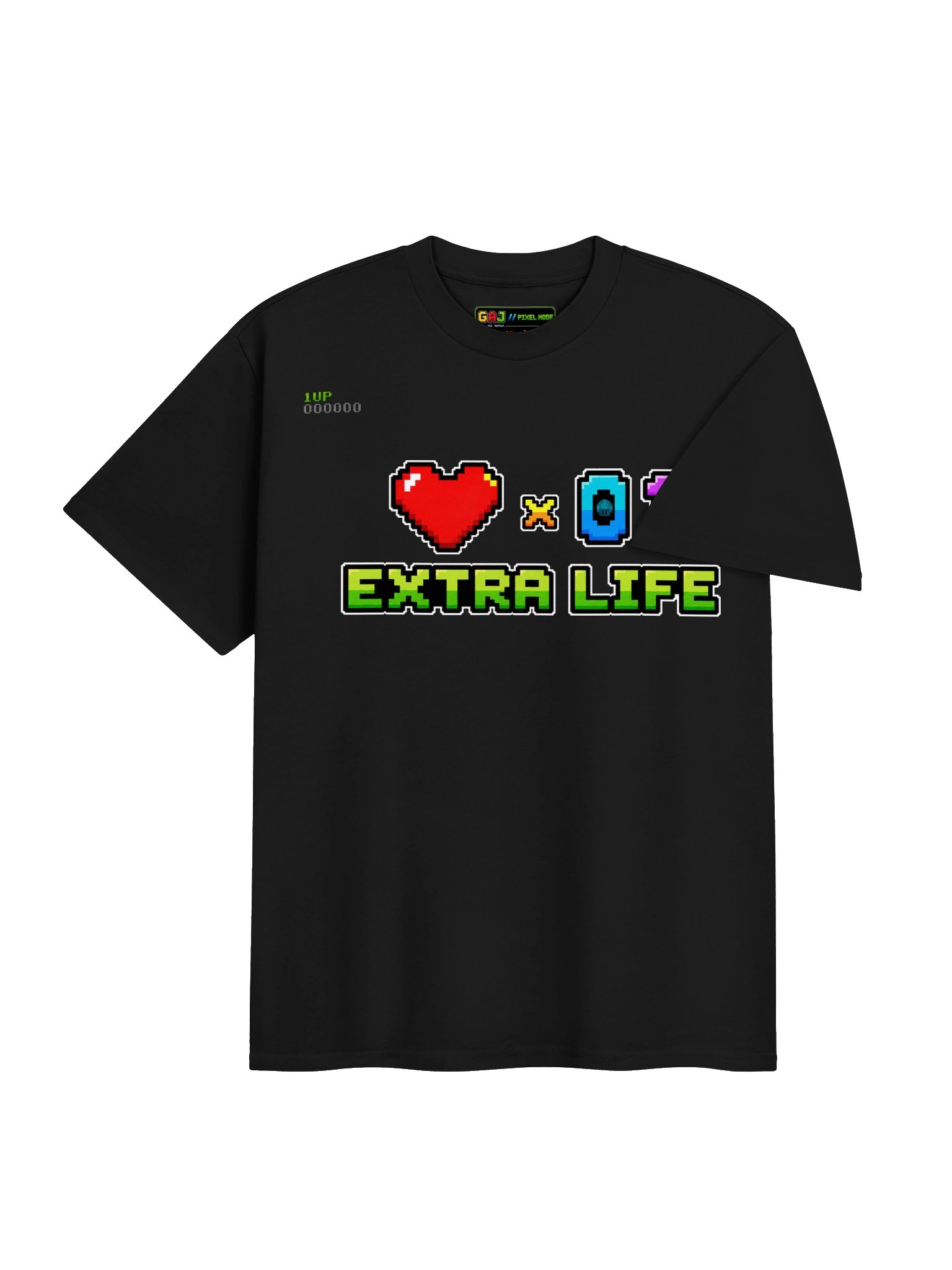 EXTRA LIFE ×01 – Pixel Mode Tee - PREMIUM product image (4)
