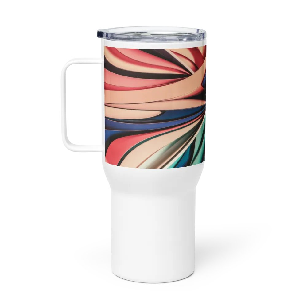 Graphic Grove 25oz Insulated Stainless Steel Travel Mug with Handle - Abstract Art Design product image (1)