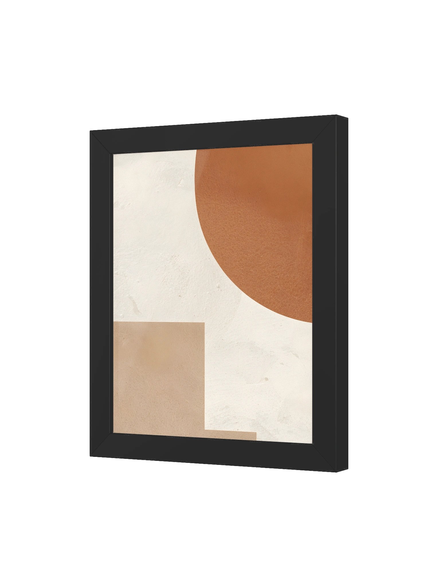 Organic modern abstract wall art, warm beige and cream palette, minimalist geometric composition, sophisticated aesthetic, calming luxury design product image (36)