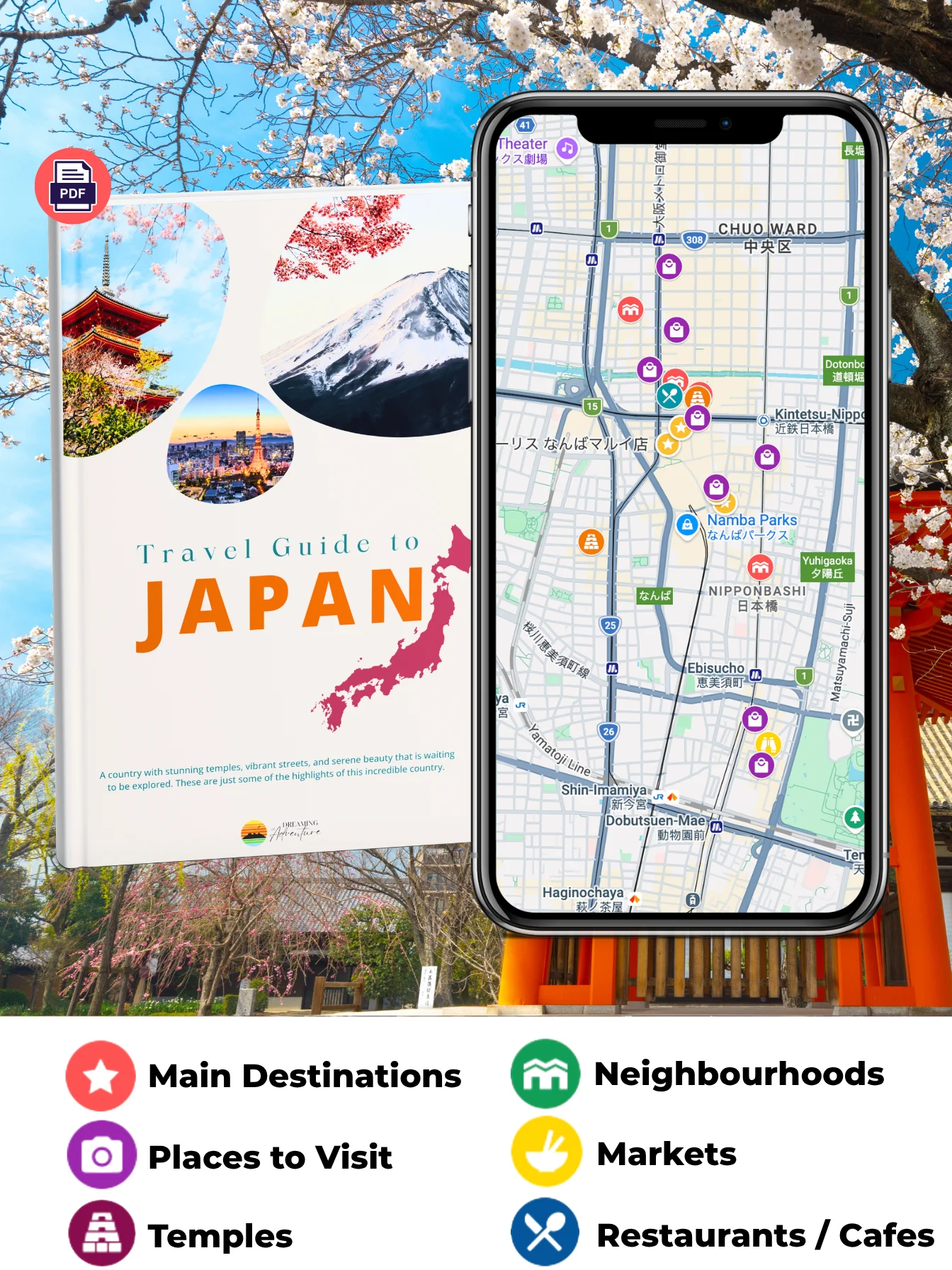 JAPAN Map & Guide for Easy Trip Planning (100+ Map Pins) product image (1)