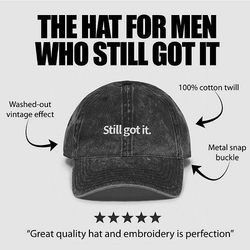 The perfect hat for men who still got the urge.