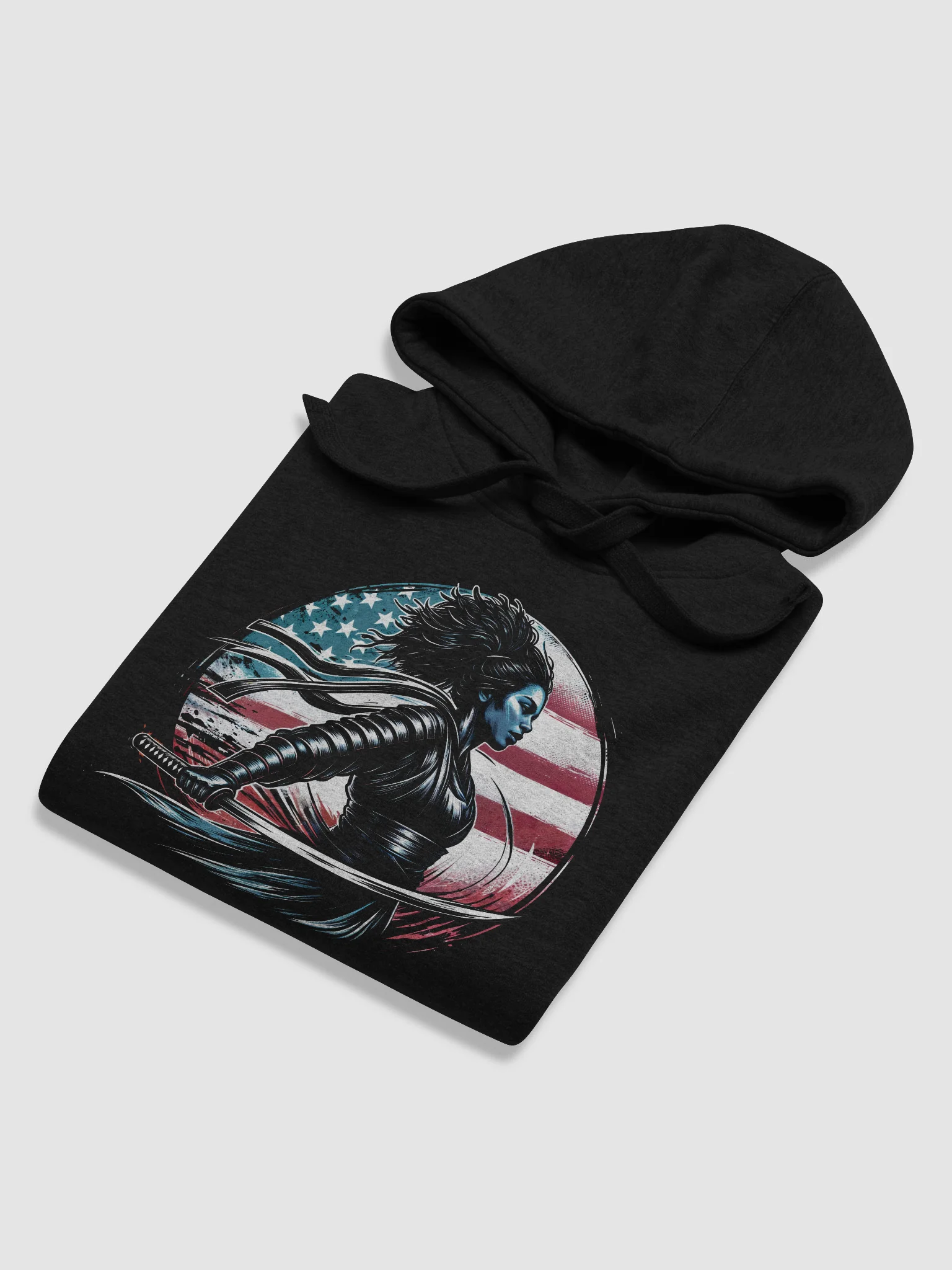 American Flag Female Samurai Hoodie product image (3)