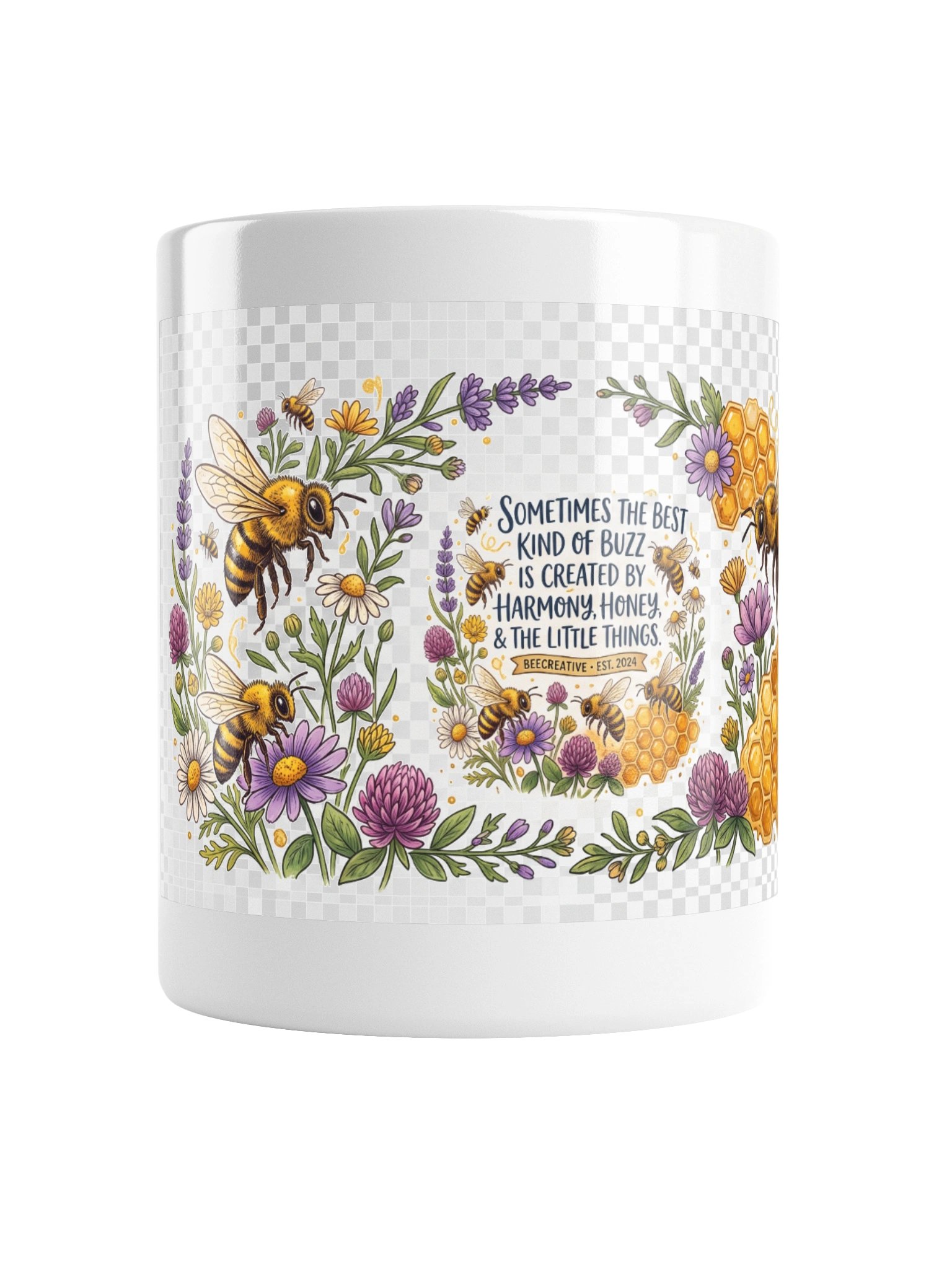"The Sweetest Buzz" Botanical Bee & Honeycomb Coffee Mug product image (2)