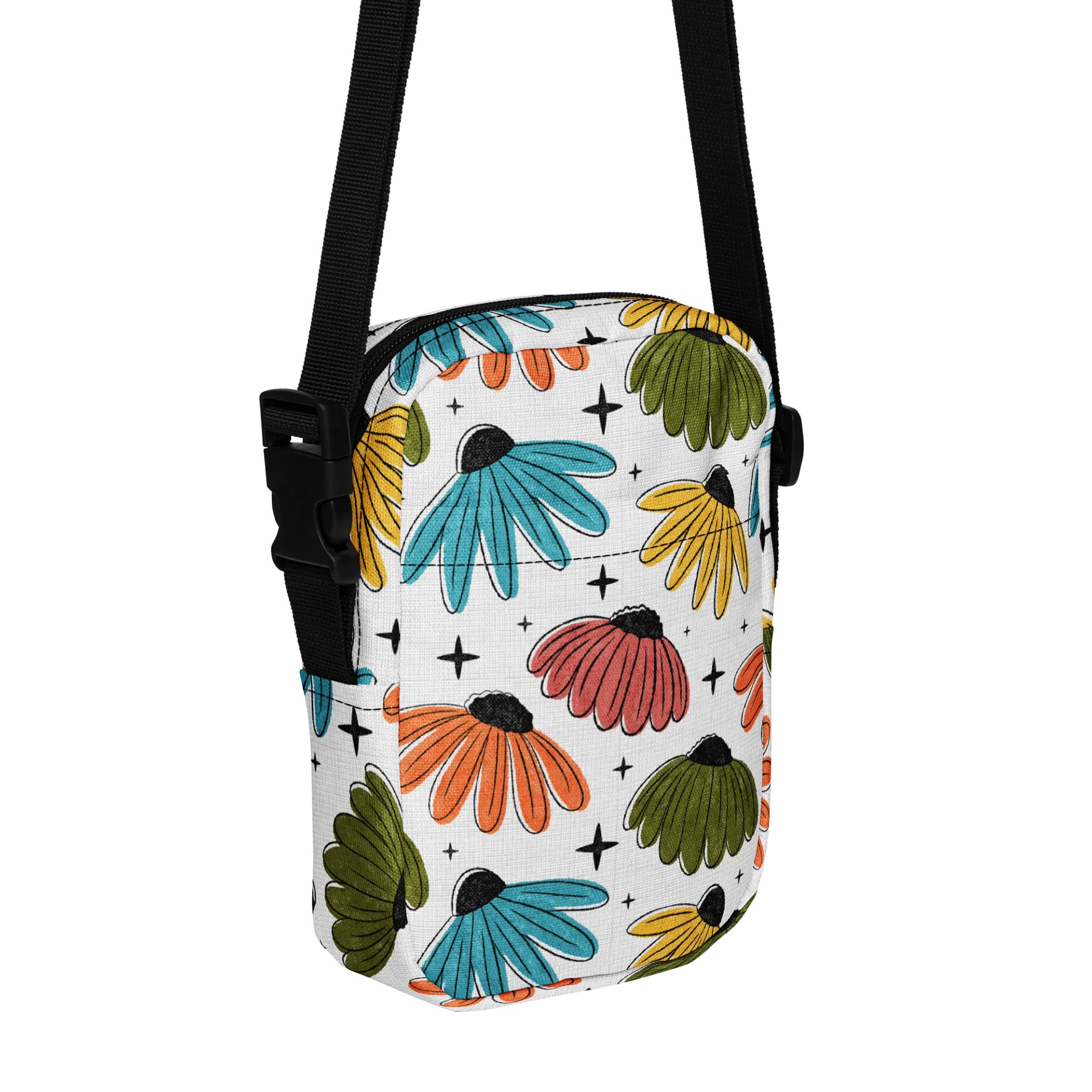 Retro Vintage Coneflowers Crossbody Bag product image (1)