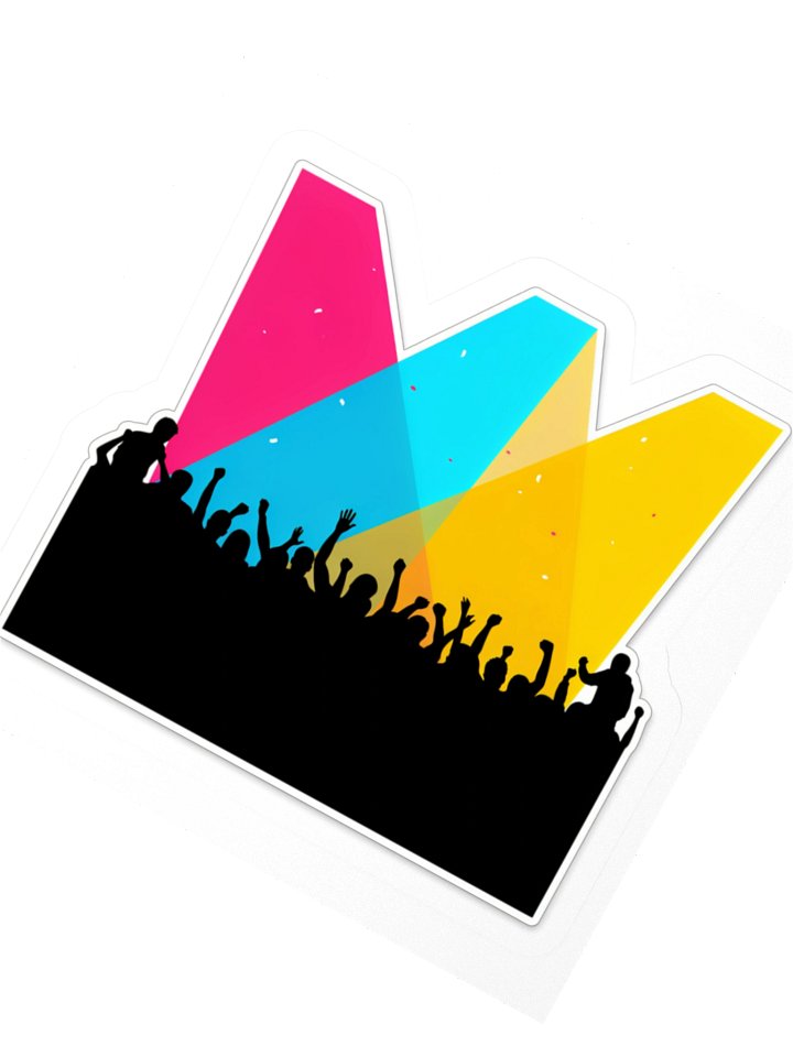 Colour Crowd Concert Kiss Cut Sticker product image (5)