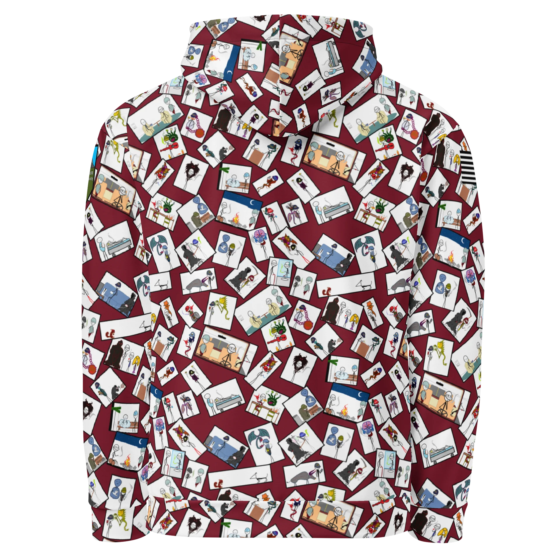 Stick Vet Comic Pannels Hoodie RED product image (3)