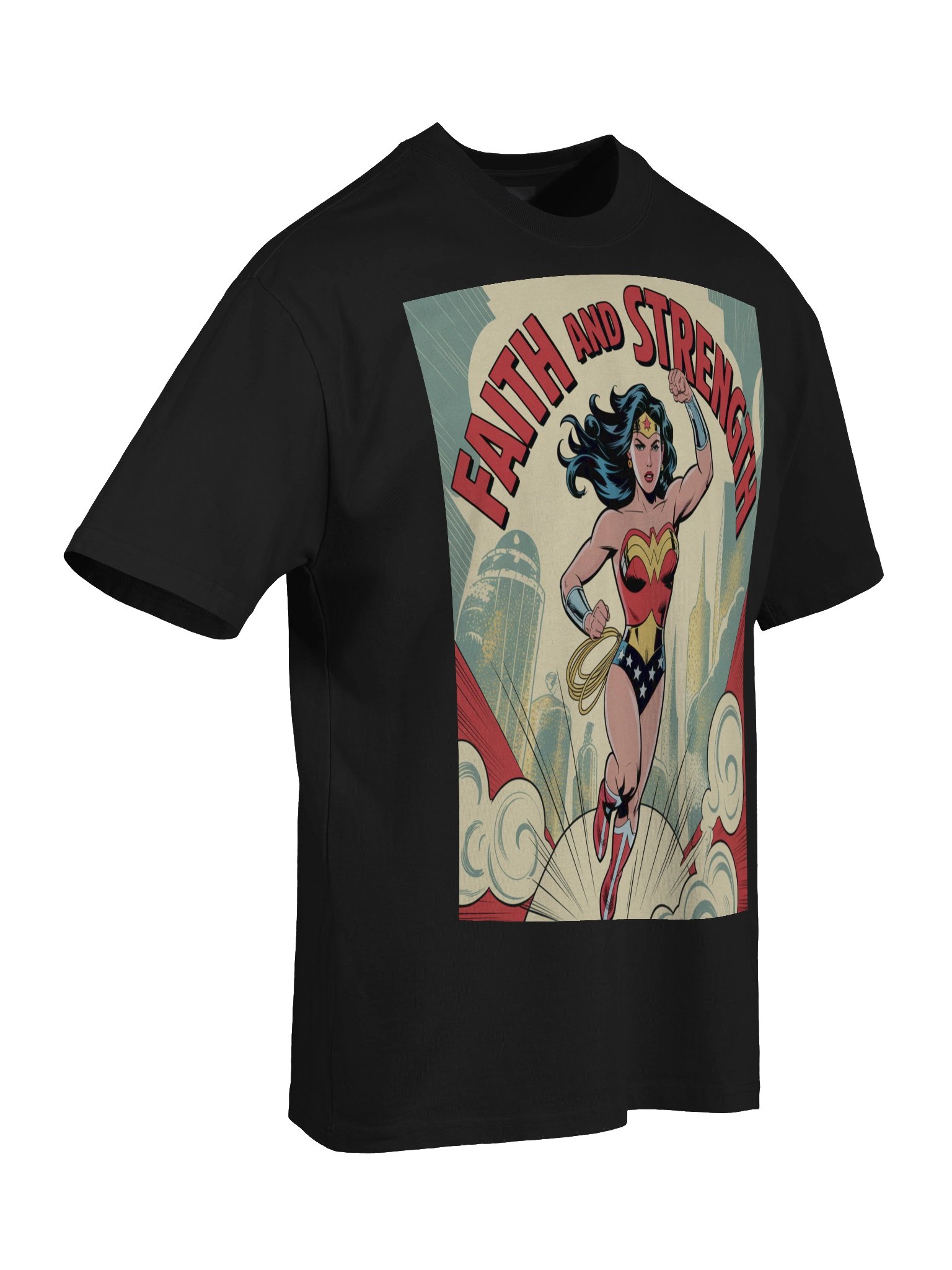 Wonder Woman Faith and Strength Legacy Oversized Faded T-Shirt product image (8)