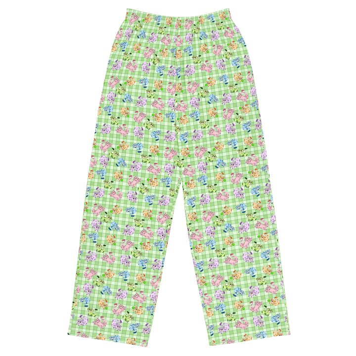 Green "Eepy Bulbie and Buds" Unisex Wide Leg Pyjama Pants product image (1)