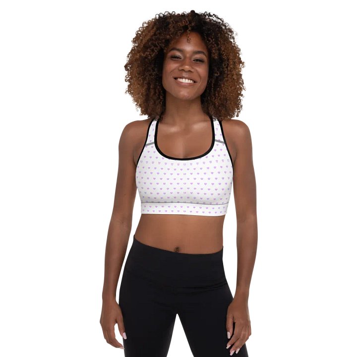 Pastel Heart Seamless Pattern Padded Sports Bra - V11 product image (2)