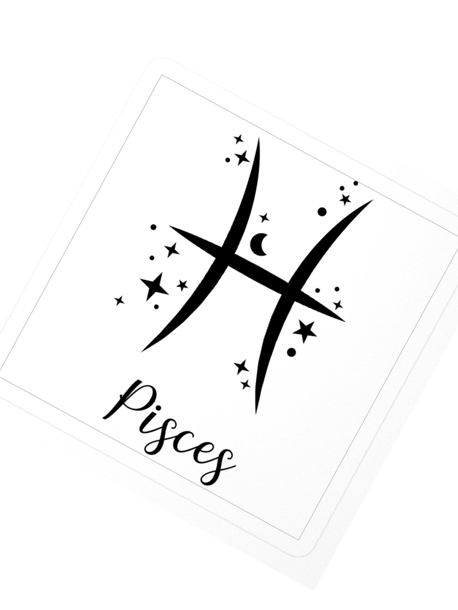Pisces Zodiac Sticker — Minimalist Celestial Glyph Design product image (2)