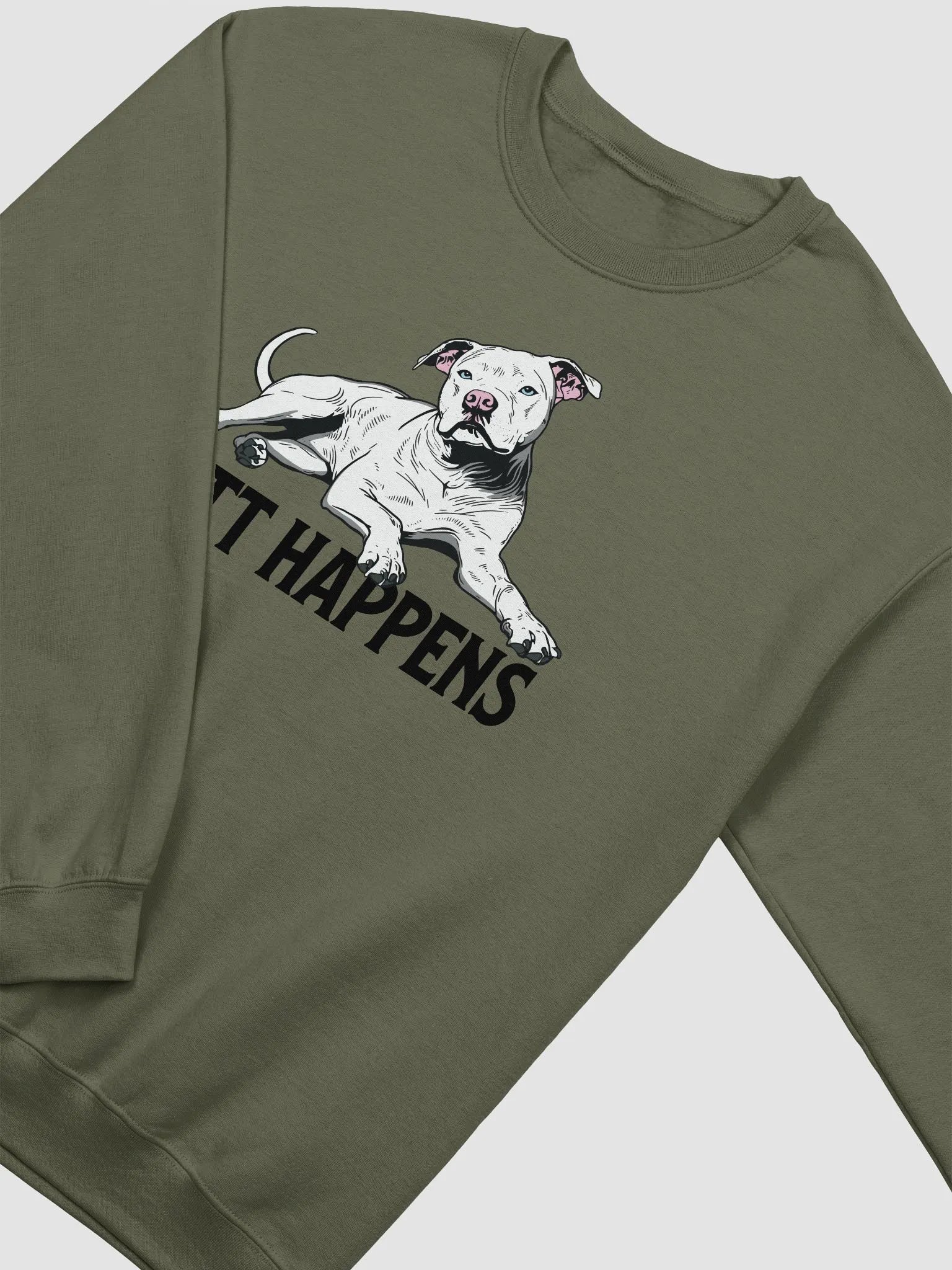 Pitt Happens Sweatshirt of a Pitbull Terrier(White) | Funny Shirt for Pittie and Staffy Paw-rents product image (4)
