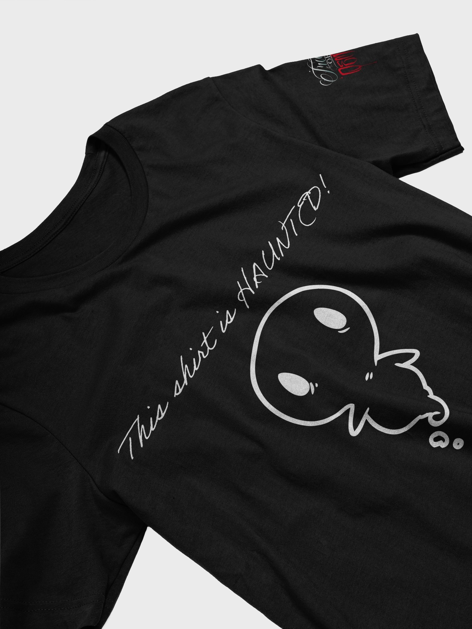"This Shirt Is Haunted" with Ghostie Black with White Design product image (3)