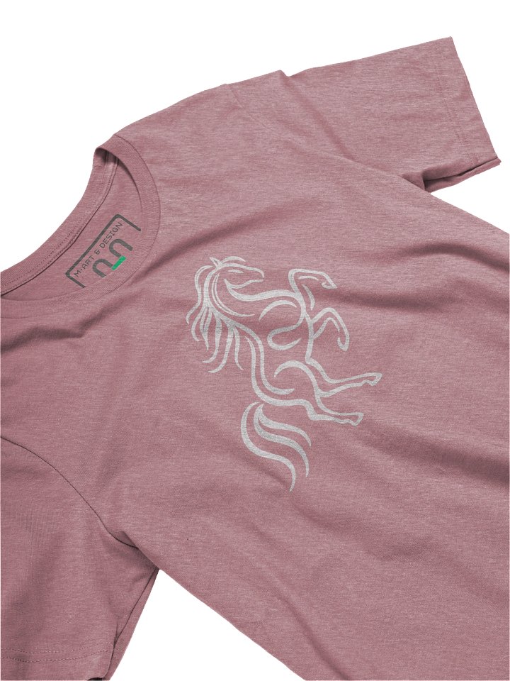 Hard Hooved Stallion T-Shirt – Minimalist Horse Line Art Dynamic Equestrian Design - by M-Art and Design product image (2)