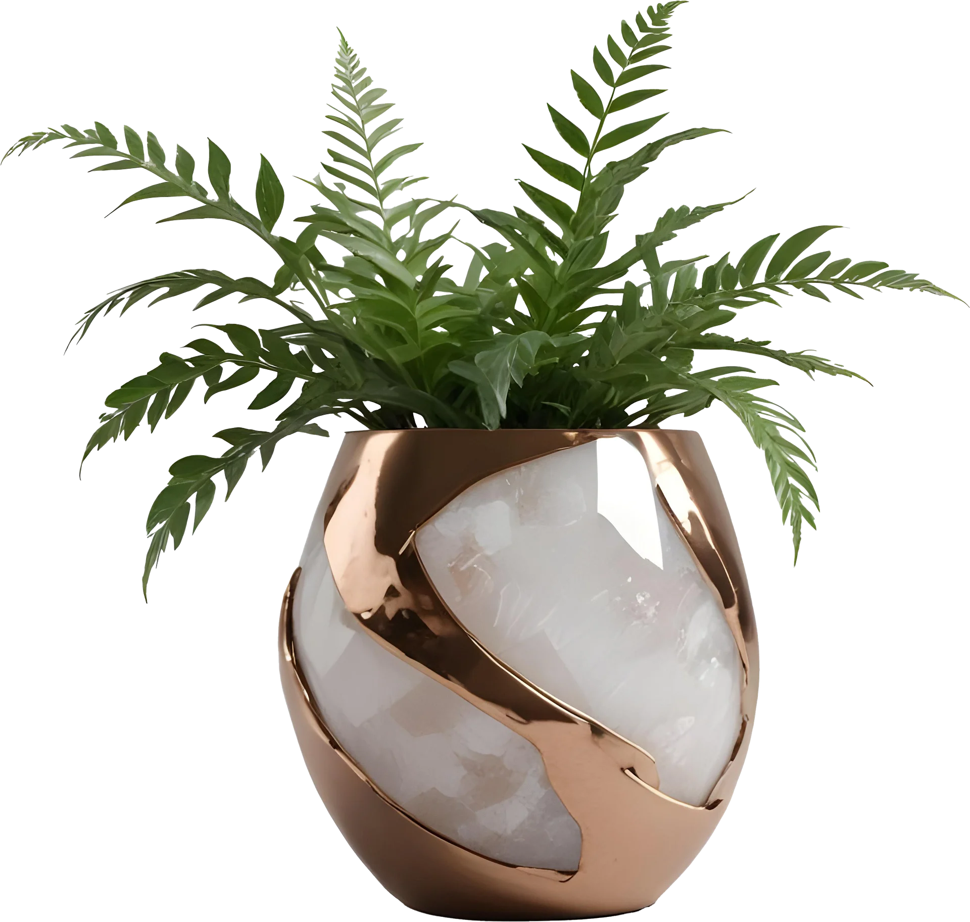Glamour Organique – vase quart & bronze, PNG product image (1)