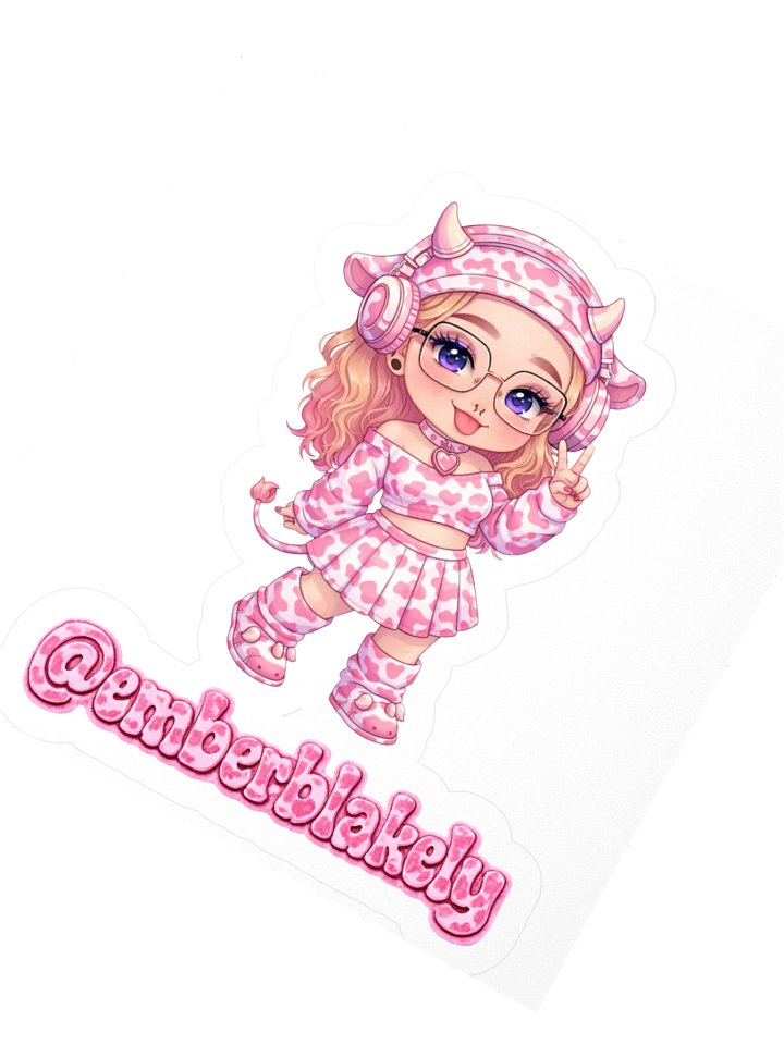Chibi Cow-Print Kiss Cut Stickers product image (4)