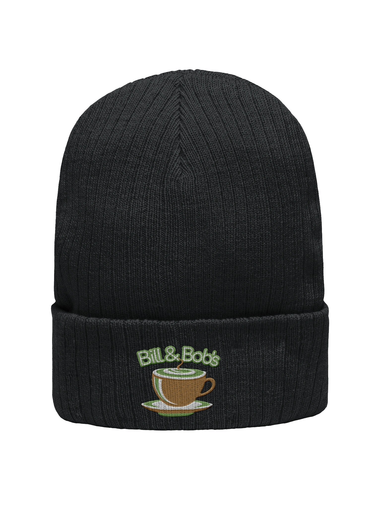 Bill and Bob's Coffee Shop Open 24/7 Beanie Hat Kiwi Green Design product image (1)