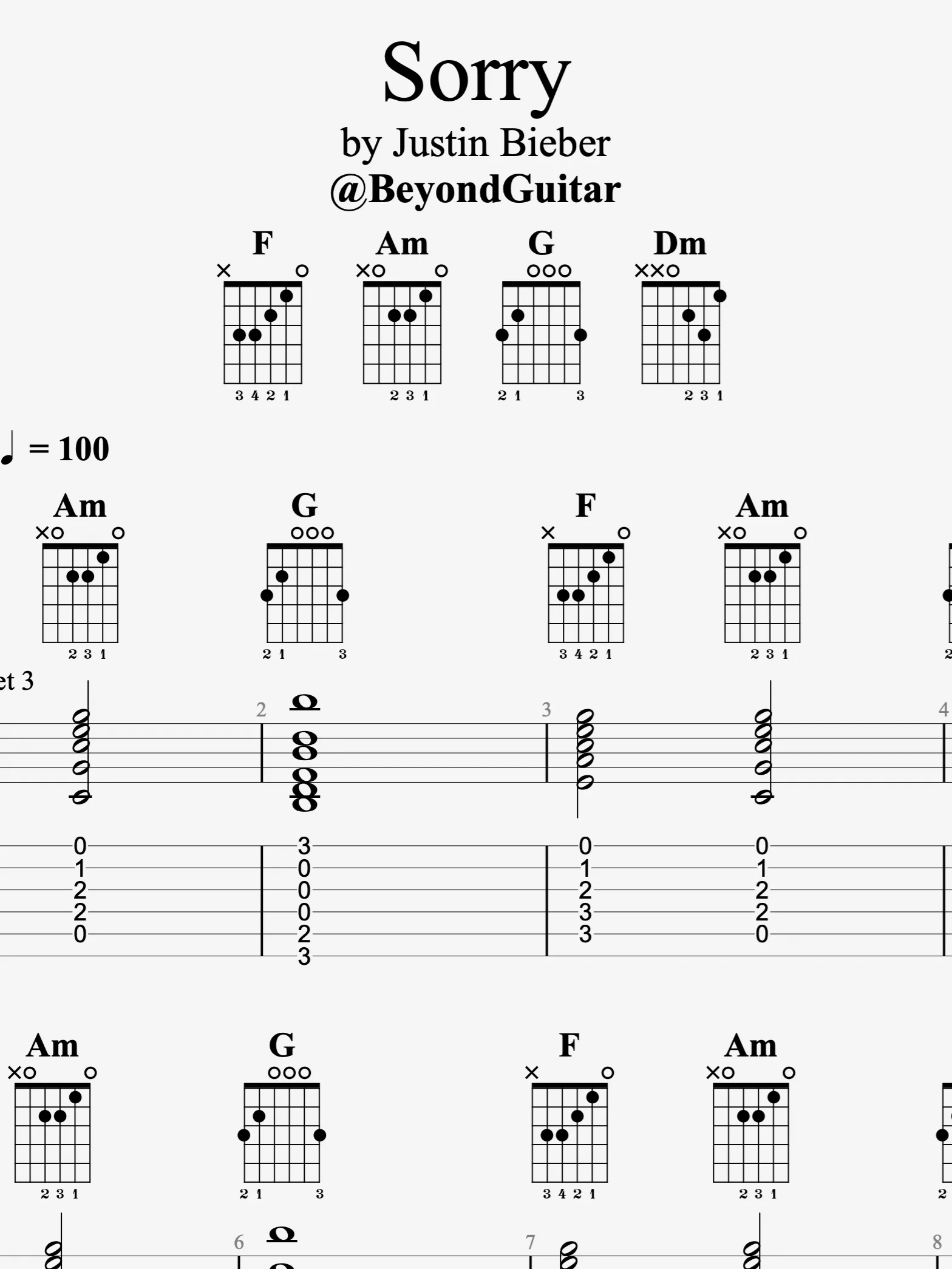 Sorry, by Justin Bieber (chords) product image (1)