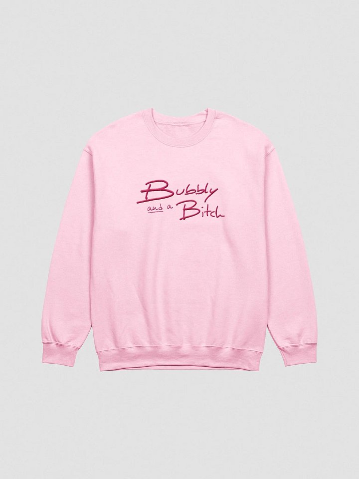 Bubbly and a B*tch (lg. pink design) embroidered crewneck product image (11)