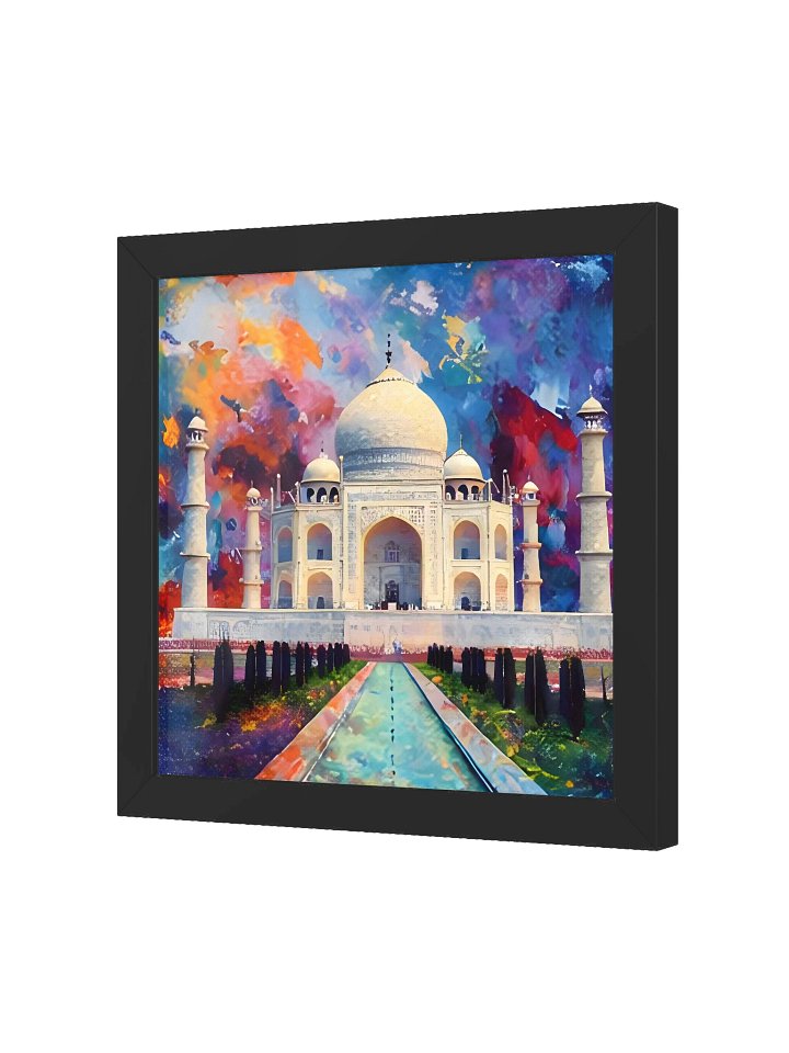 Taj Mahal im Farbenrausch – Modern Art Edition Vibrant Ayous Wood Framed Matte Art Poster product image (17)
