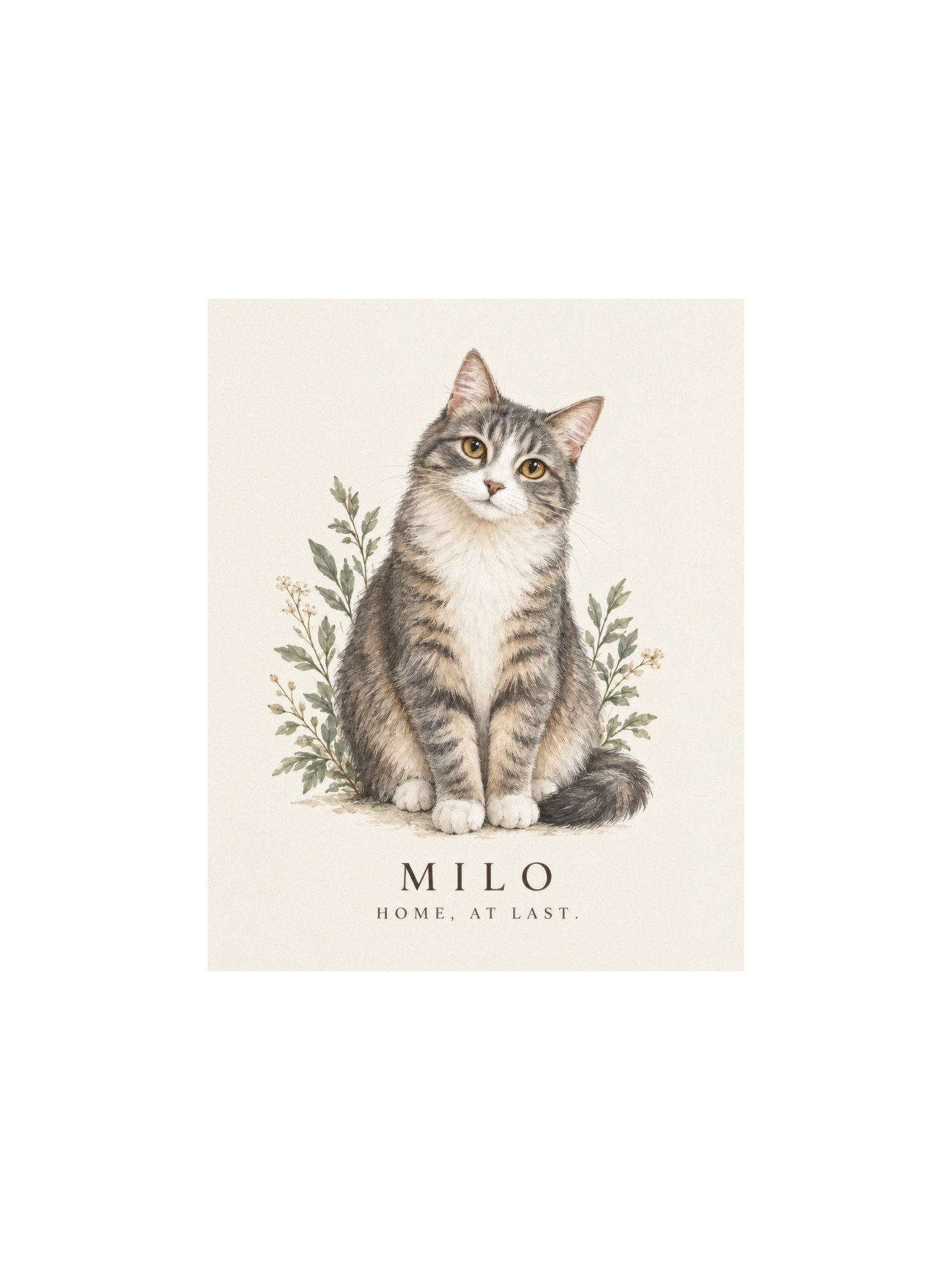 Home, at Last — Milo Botanical Cat Print product image (1)