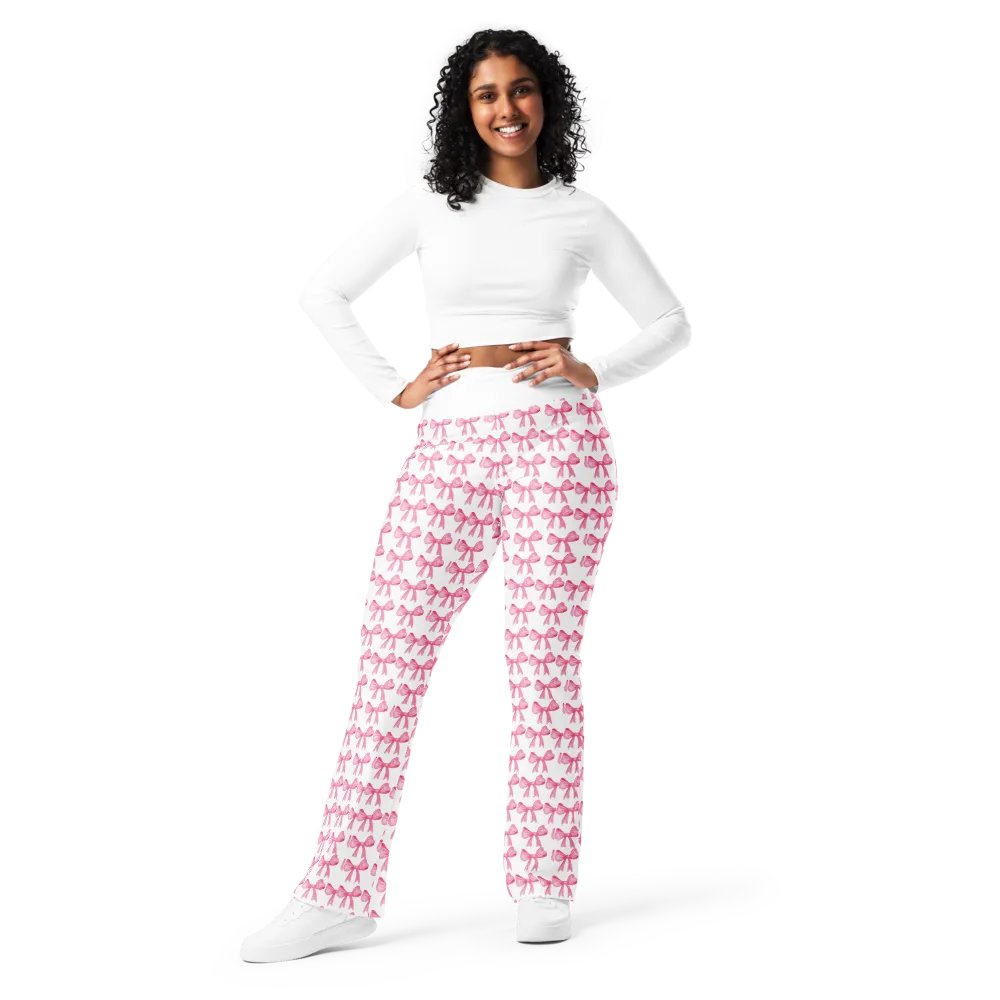 Pink Bow Flare Pants product image (1)