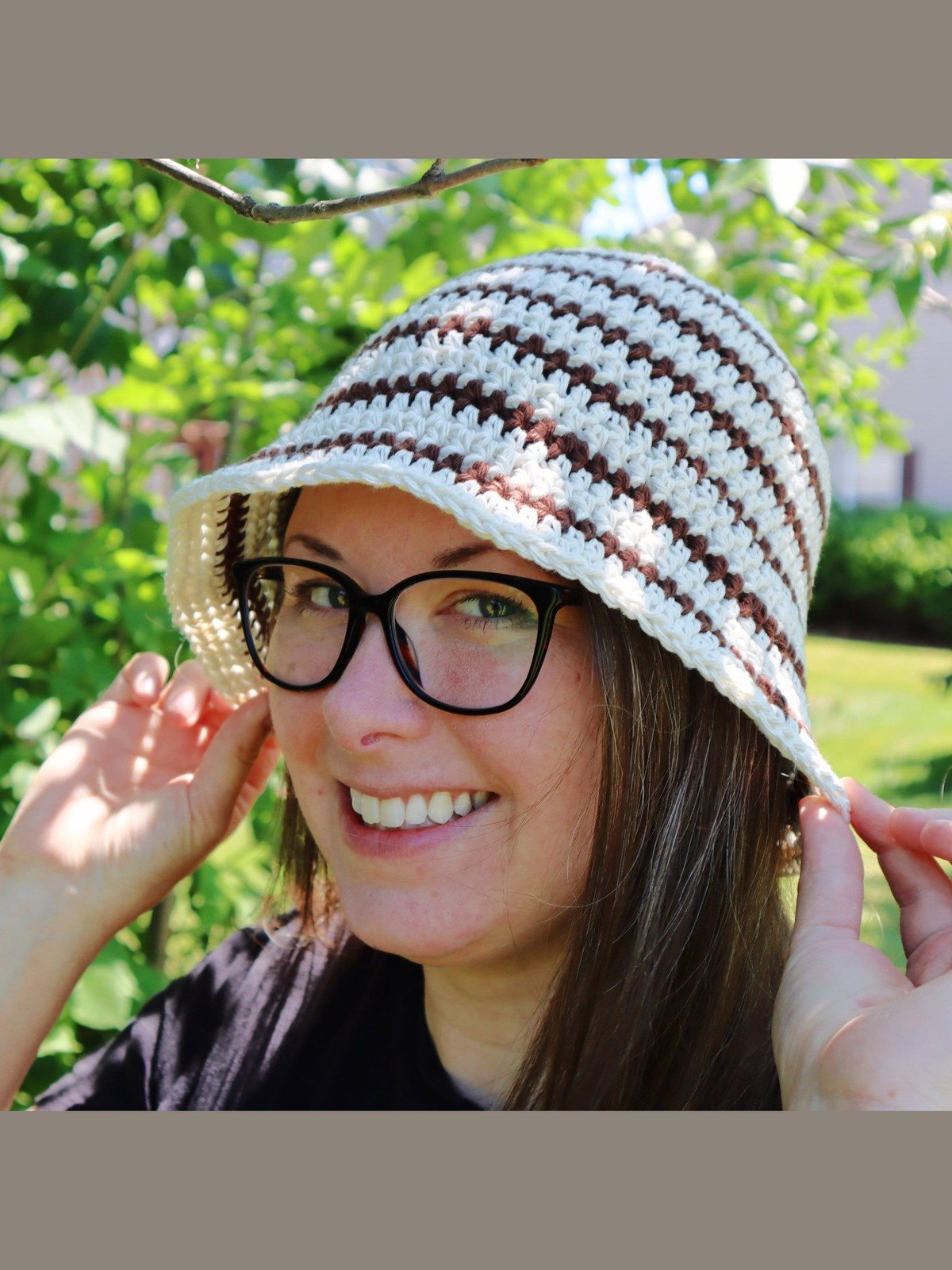 Striped Crochet Bucket Hat (Digital PDF Pattern) product image (1)