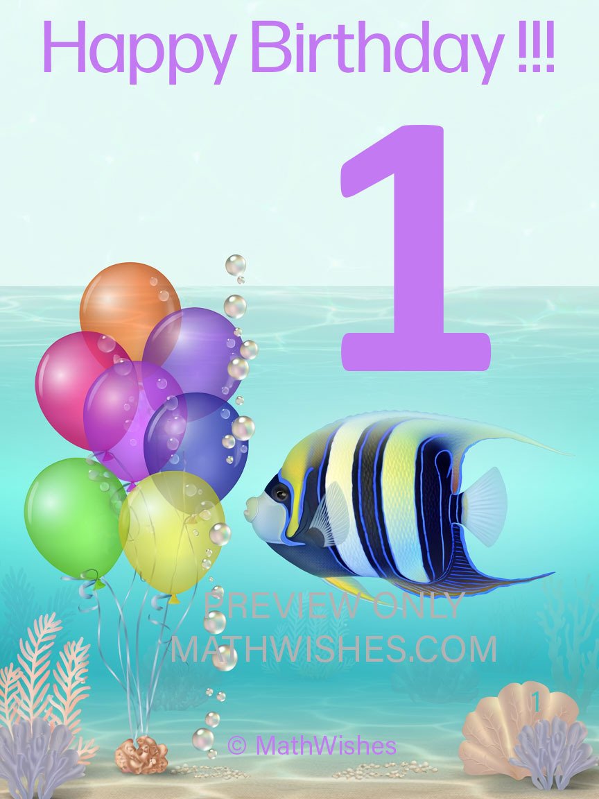 1st Birthday Card - One Fish 2 product image (1)