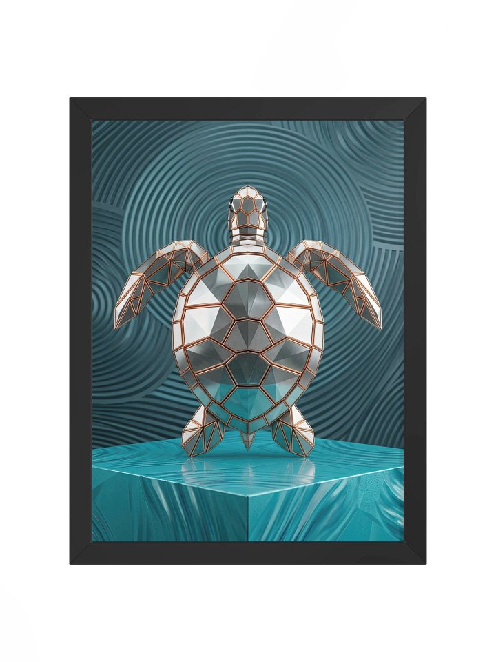 Geometric Turtle Framed Poster - Neo-Deco Luxury Wall Art product image (1)