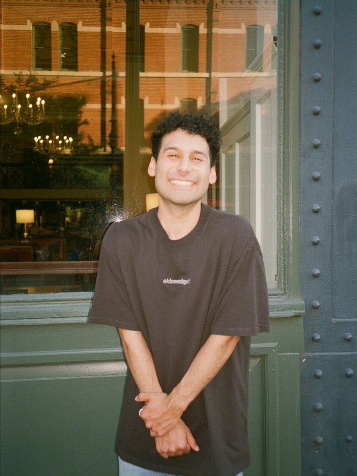 OKLOVEUBYE EMBROIDERED TEE (BLACK + GREY) product image (1)