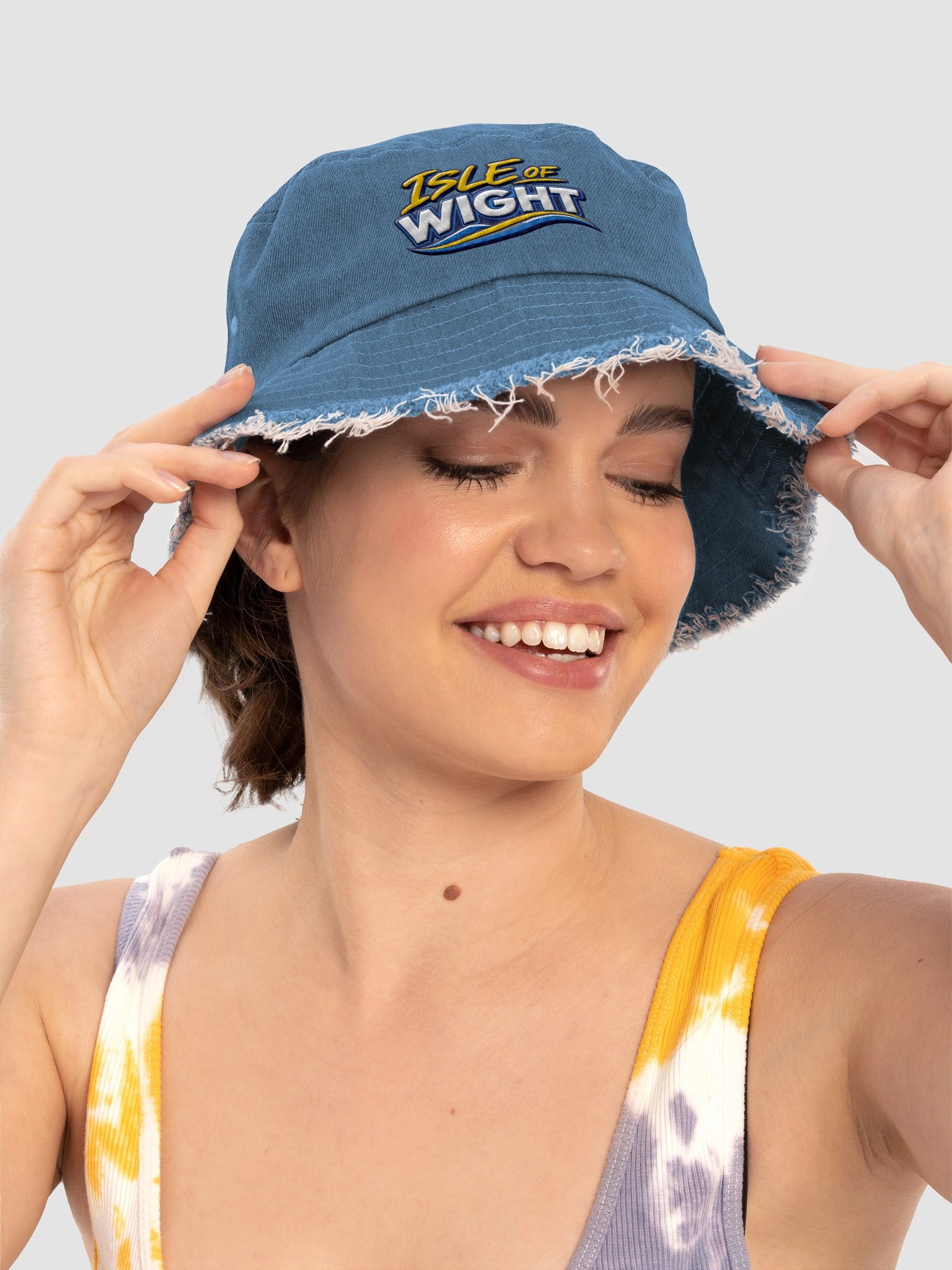 Isle of Wight Bright Logo Distressed Bucket Hat product image (3)
