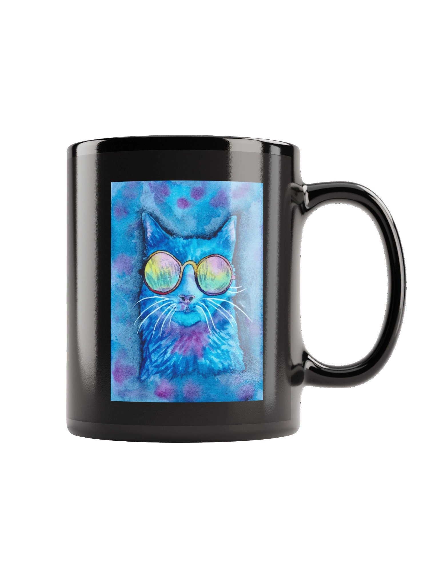Willa The Wonder Cat— Black Glossy Mug product image (5)