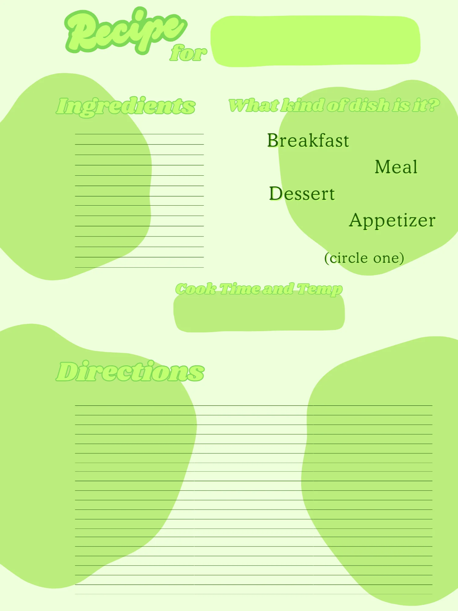 March's Planner Design - Recipes Sheets (Letter Size) product image (3)