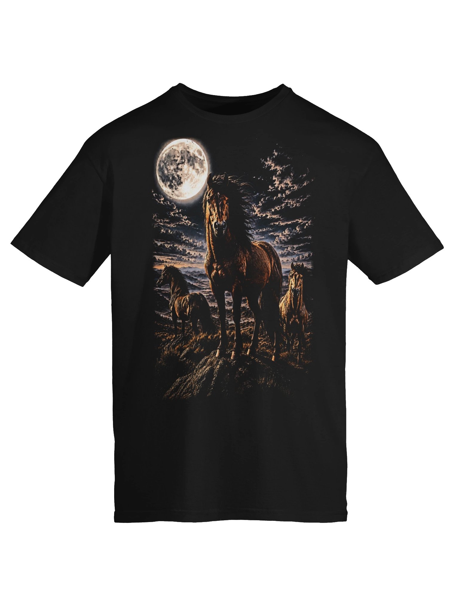 Wild Horse Howling Moon Tshirt | Legendary Wildlife Shirt product image (4)