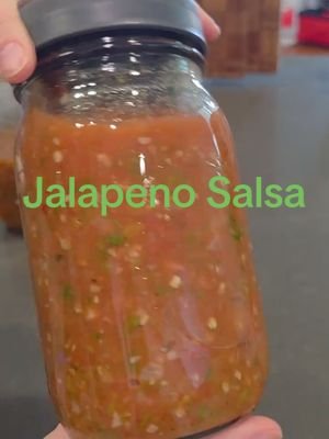 Homemade Jalapeno Salsa 🌶️ Recipe: 3 Cups - Chopped cored peeled tomatoes 3 Cups - chopped jalapenos 1 cup chopped onion 1 cup cider or white vinegar 6 gloves of garlic 2 tbsp cilantro 2 tsp dried oregano 1 1/2 tsp salt 1/2 tsp cumin Added not in the recipe- Cayenne pepper, paprika pepper and black pepper
