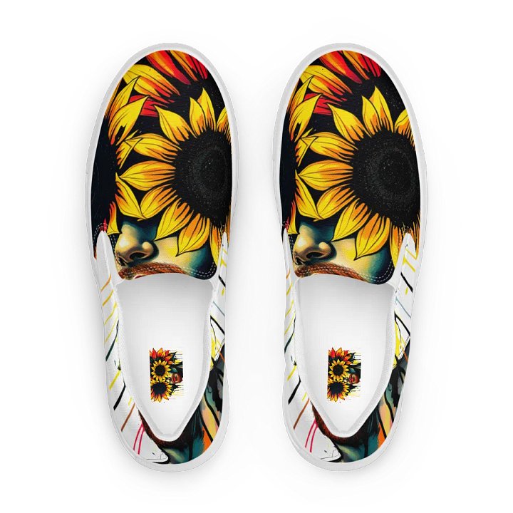 Van Gogh's Sunflowers, Women's Slip On canvas shoes product image (1)