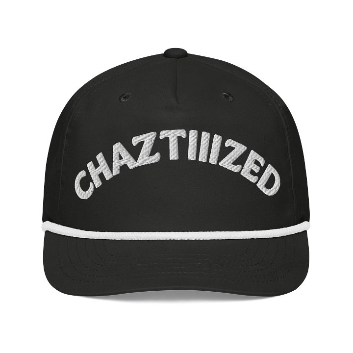 CHAZTIIIZED Navy Fitted Hat — Flat Embroidered Logo product image (1)