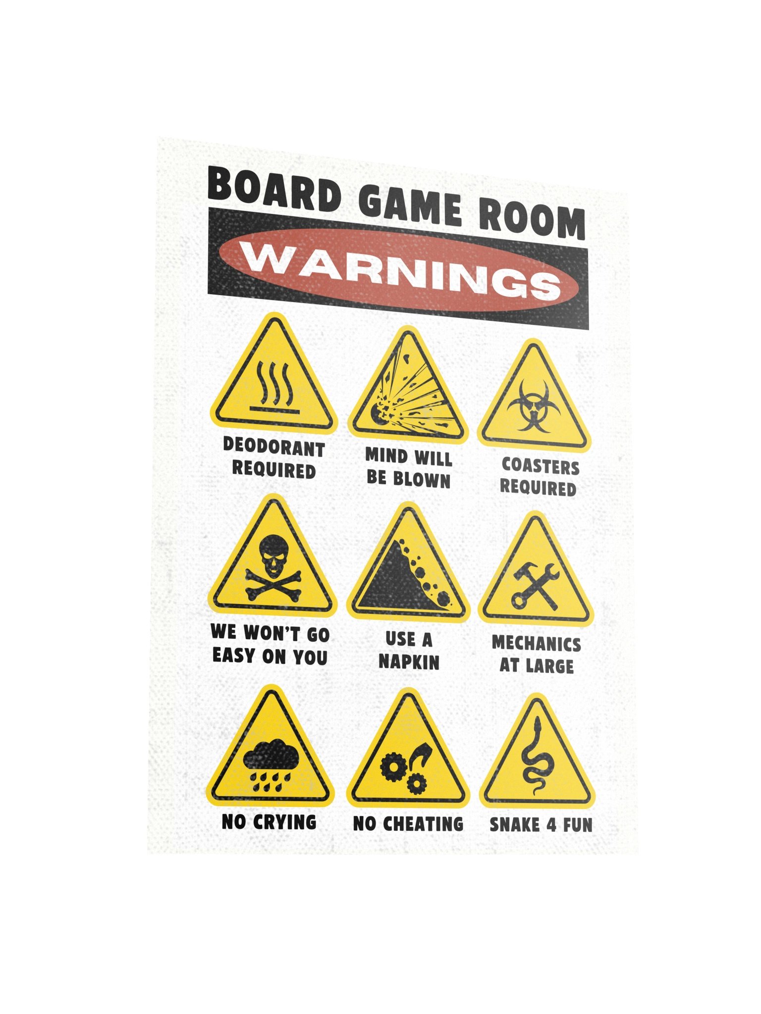 Funny Warnings and Rules Board Game Room Poster - UNFRAMED product image (3)
